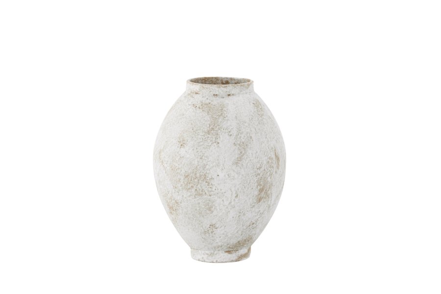 VENTURE DESIGN Globe vase, rund - beige/brun keramik (8x18x22H)