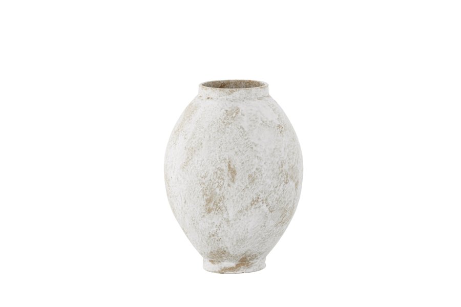 VENTURE DESIGN Globe vase, rund - beige/brun keramik (8x18x22H)