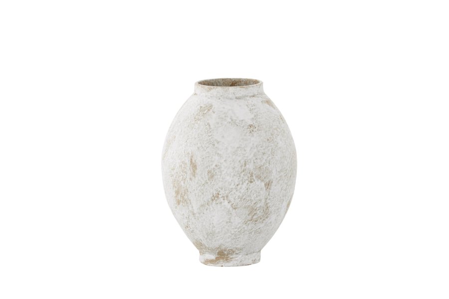 VENTURE DESIGN Globe vase, rund - beige/brun keramik (8x18x22H)