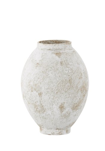 VENTURE DESIGN Globe vase, rund - beige/brun keramik (8x18x22H)