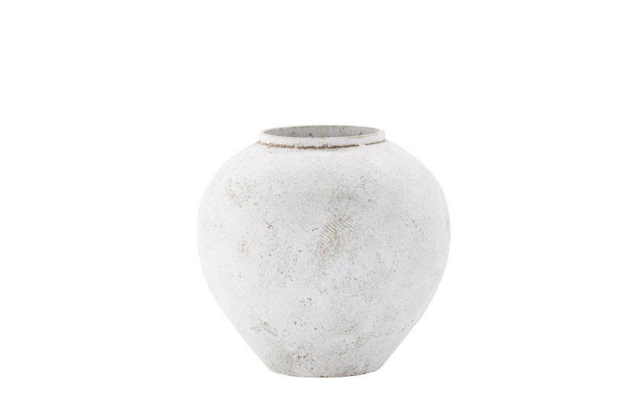 VENTURE DESIGN Globe vase, rund - beige/brun keramik (14x25x23H)