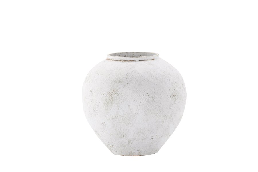 VENTURE DESIGN Globe vase, rund - beige/brun keramik (14x25x23H)
