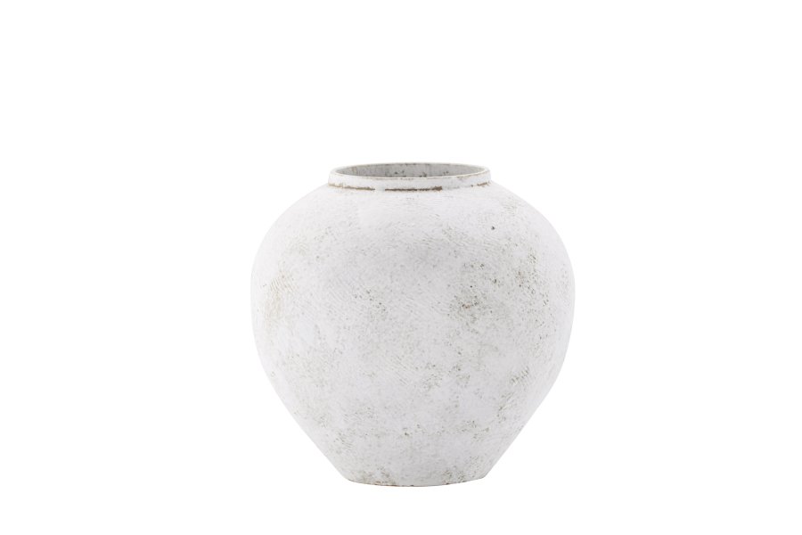 VENTURE DESIGN Globe vase, rund - beige/brun keramik (14x25x23H)