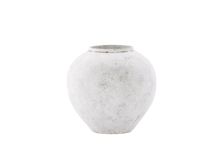 VENTURE DESIGN Globe vase, rund - beige/brun keramik (14x25x23H)