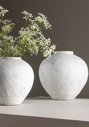 VENTURE DESIGN Globe vase, rund - beige/brun keramik (14x25x23H)