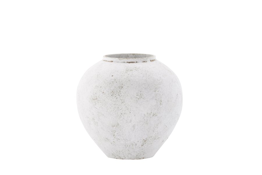 VENTURE DESIGN Globe vase, rund - beige/brun keramik (14x25x23H)
