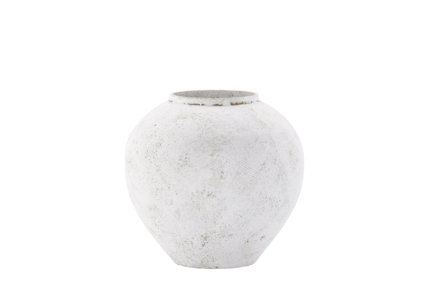 VENTURE DESIGN Globe vase, rund - beige/brun keramik (14x25x23H)