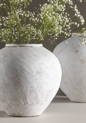 VENTURE DESIGN Globe vase, rund - beige/brun keramik (14x25x23H)