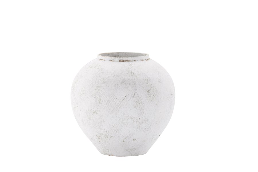 VENTURE DESIGN Globe vase, rund - beige/brun keramik (14x25x23H)