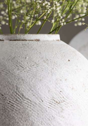 VENTURE DESIGN Globe vase, rund - beige/brun keramik (14x25x23H)