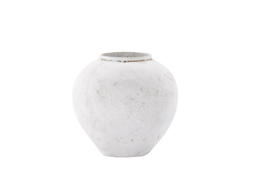 VENTURE DESIGN Globe vase, rund - beige/brun keramik (14x25x23H)