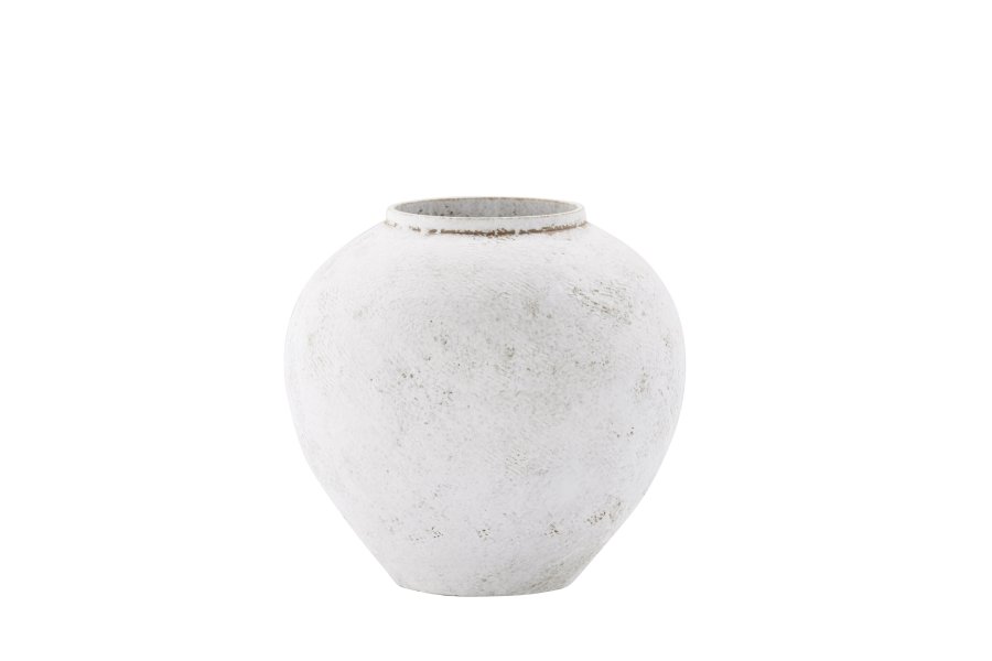 VENTURE DESIGN Globe vase, rund - beige/brun keramik (14x25x23H)