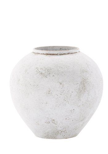 VENTURE DESIGN Globe vase, rund - beige/brun keramik (14x25x23H)
