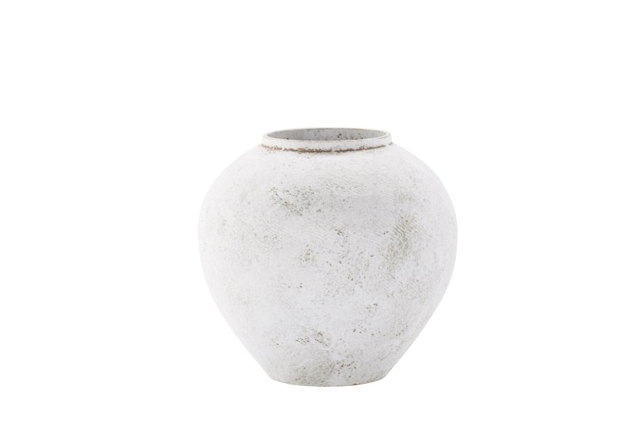 VENTURE DESIGN Globe vase, rund - beige/brun keramik (14x25x23H)