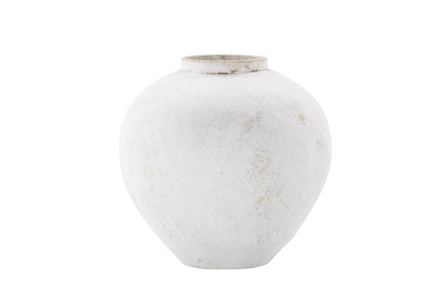 VENTURE DESIGN Globe vase, rund - beige/brun keramik (13x28x29H)