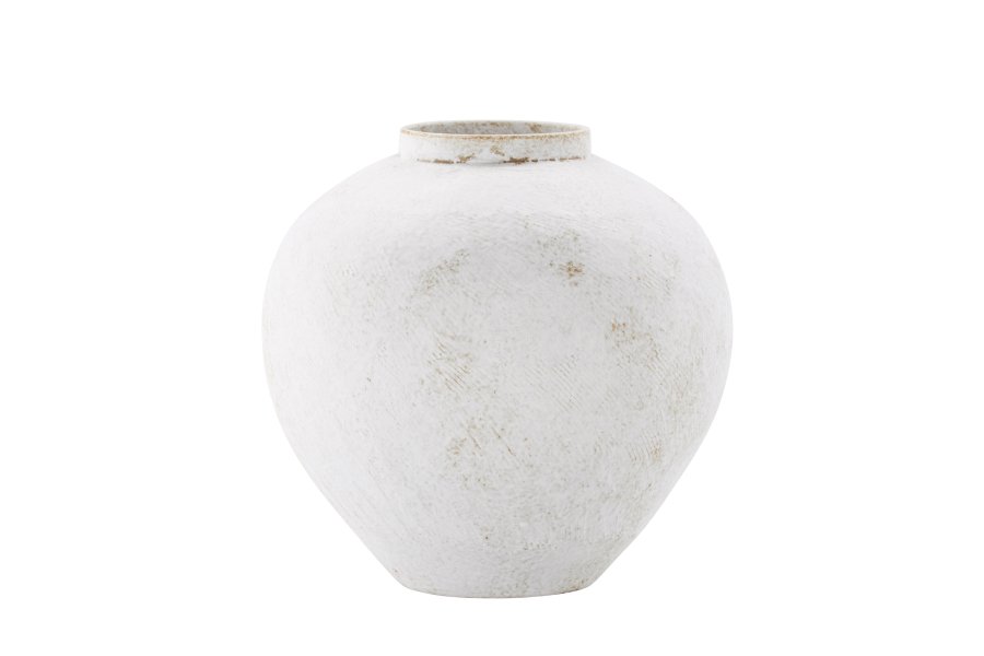 VENTURE DESIGN Globe vase, rund - beige/brun keramik (13x28x29H)