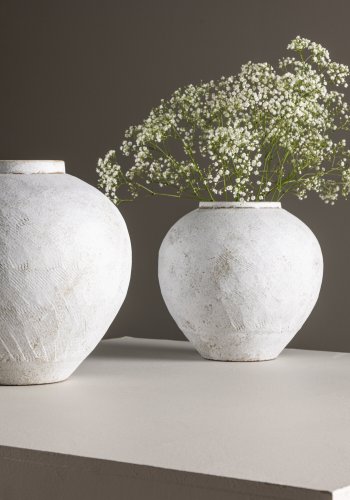 VENTURE DESIGN Globe vase, rund - beige/brun keramik (13x28x29H)