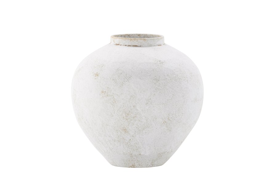 VENTURE DESIGN Globe vase, rund - beige/brun keramik (13x28x29H)
