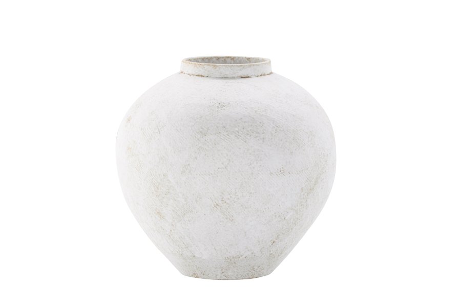 VENTURE DESIGN Globe vase, rund - beige/brun keramik (13x28x29H)
