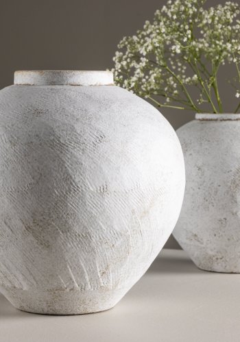 VENTURE DESIGN Globe vase, rund - beige/brun keramik (13x28x29H)