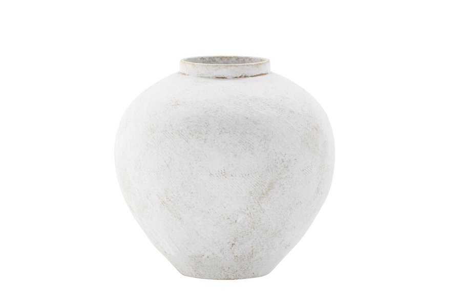 VENTURE DESIGN Globe vase, rund - beige/brun keramik (13x28x29H)