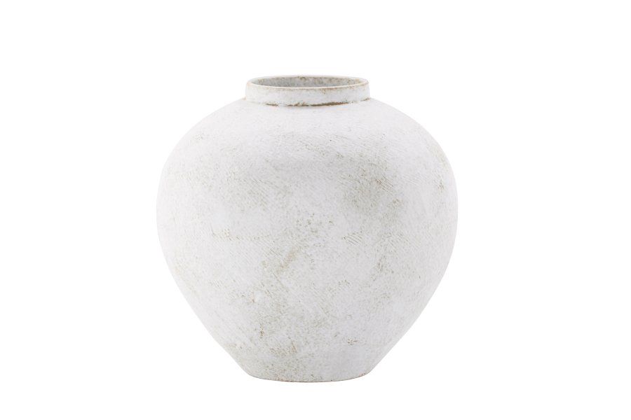 VENTURE DESIGN Globe vase, rund - beige/brun keramik (13x28x29H)