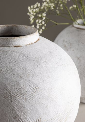 VENTURE DESIGN Globe vase, rund - beige/brun keramik (13x28x29H)