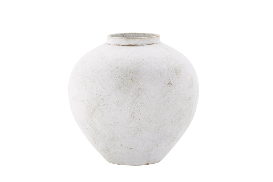 VENTURE DESIGN Globe vase, rund - beige/brun keramik (13x28x29H)