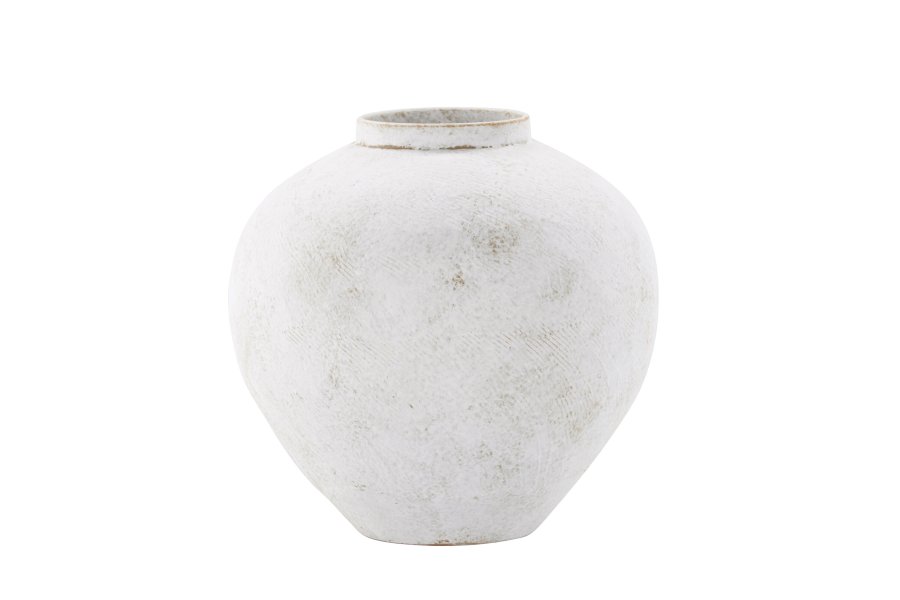 VENTURE DESIGN Globe vase, rund - beige/brun keramik (13x28x29H)