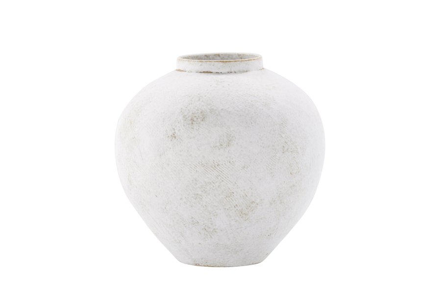 VENTURE DESIGN Globe vase, rund - beige/brun keramik (13x28x29H)
