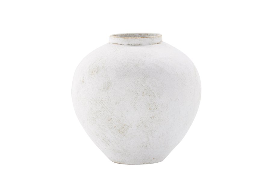 VENTURE DESIGN Globe vase, rund - beige/brun keramik (13x28x29H)