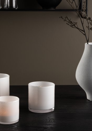 VENTURE DESIGN Glora lysestage, rund - hvid glas (8x8H)