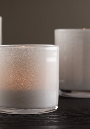 VENTURE DESIGN Glora lysestage, rund - hvid glas (8x8H)