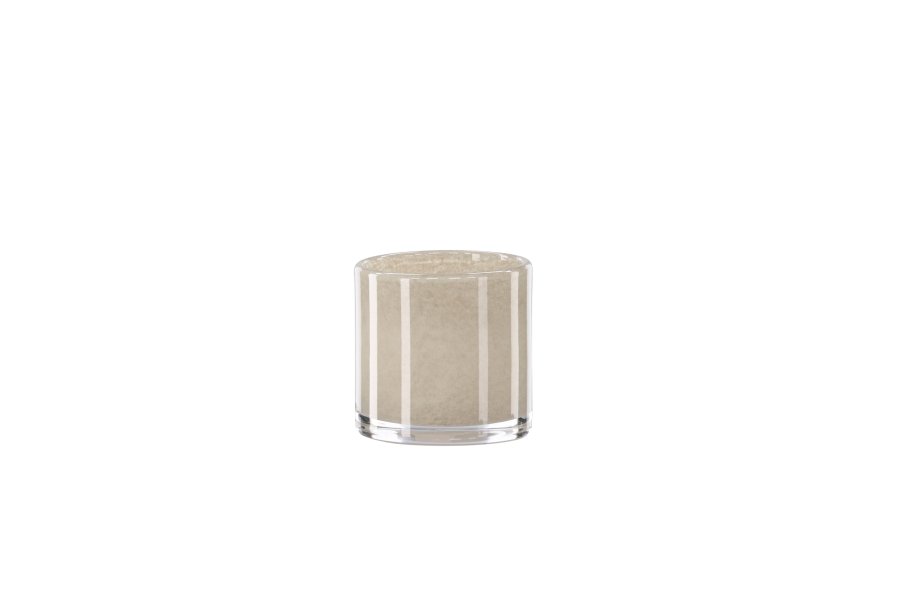 VENTURE DESIGN Glora lysestage, rund - beige glas (8x8H)