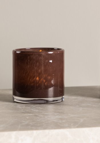 VENTURE DESIGN Glora lysestage, rund - brun glas (8x8H)