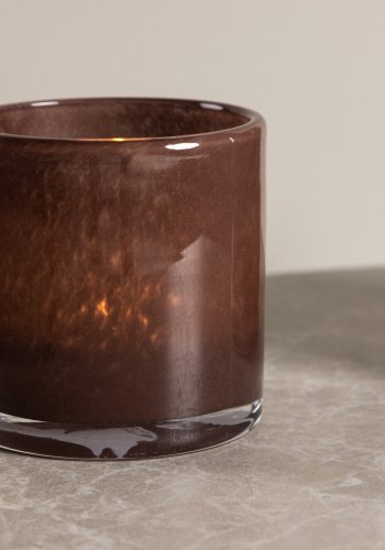 VENTURE DESIGN Glora lysestage, rund - brun glas (8x8H)