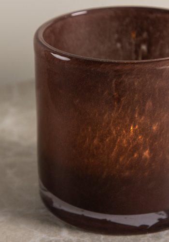 VENTURE DESIGN Glora lysestage, rund - brun glas (8x8H)