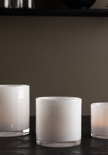 VENTURE DESIGN Glora lysestage, rund - hvid glas (10x10H)