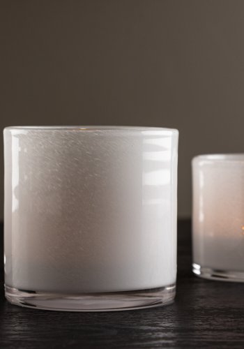 VENTURE DESIGN Glora lysestage, rund - hvid glas (10x10H)