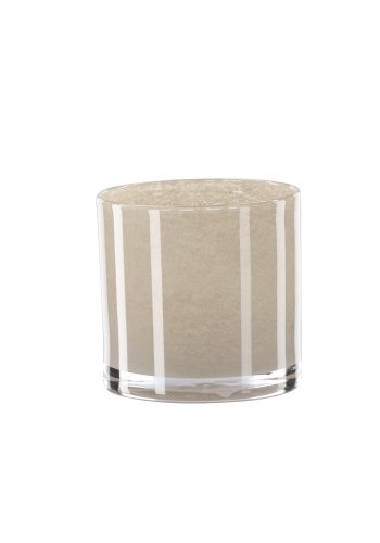 VENTURE DESIGN Glora lysestage, rund - beige glas (10x10H)