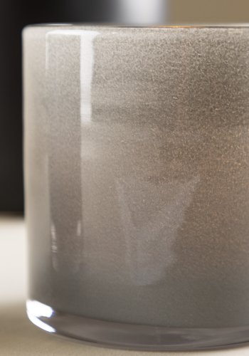 VENTURE DESIGN Glora lysestage, rund - lysegr glas (10x10H)