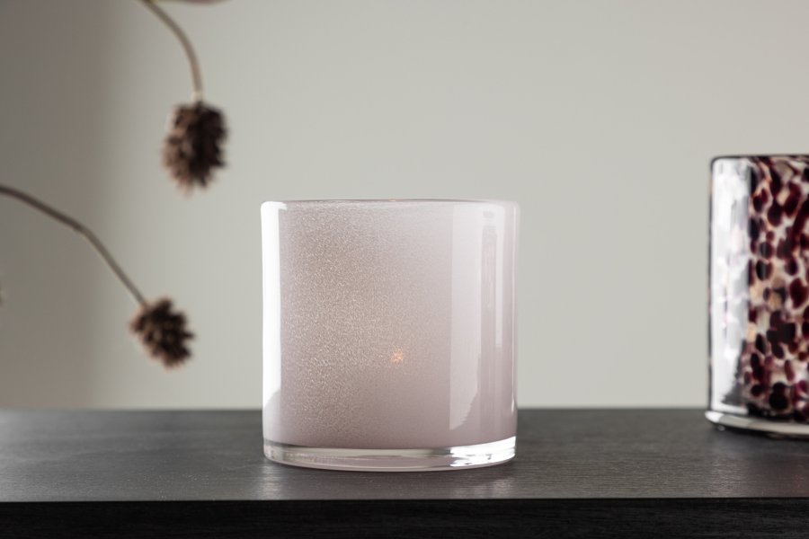 VENTURE DESIGN Glora lysestage, rund - lyserd glas (10x10H)