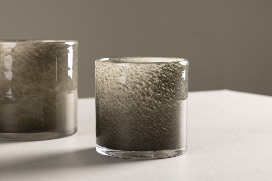 VENTURE DESIGN Glora lysestage, rund - grn glas (10x10H)