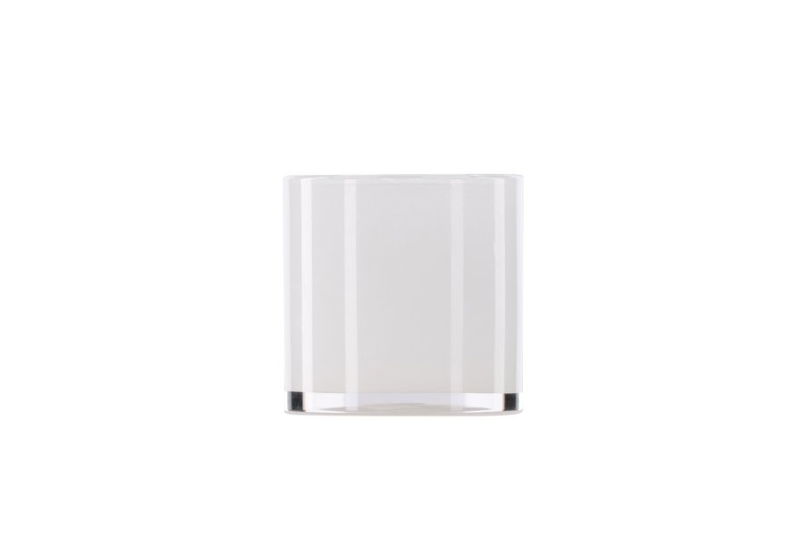 VENTURE DESIGN Glora lysestage, rund - hvid glas (12x12H)