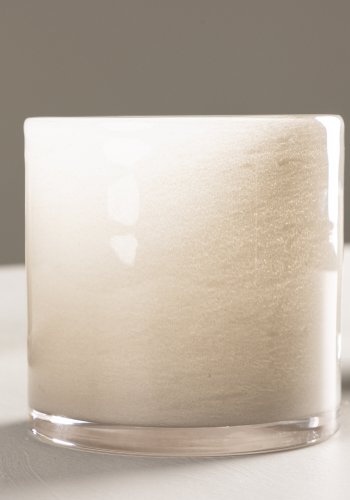 VENTURE DESIGN Glora lysestage, rund - beige glas (12x12H)