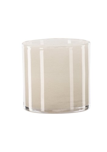 VENTURE DESIGN Glora lysestage, rund - beige glas (12x12H)