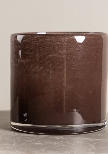 VENTURE DESIGN Glora lysestage, rund - brun glas (12x12H)