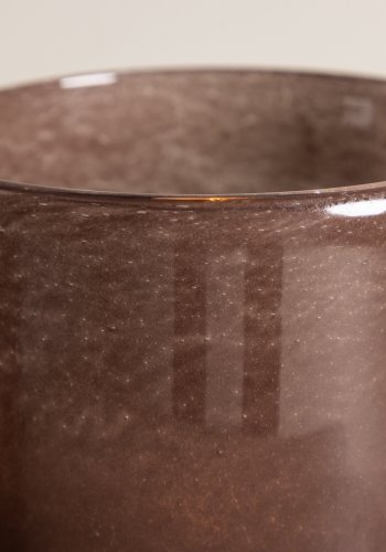 VENTURE DESIGN Glora lysestage, rund - brun glas (12x12H)