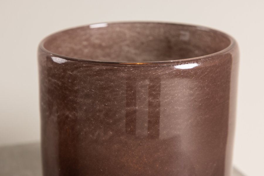 VENTURE DESIGN Glora lysestage, rund - brun glas (12x12H)