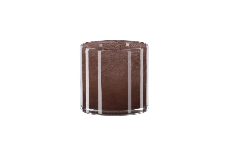 VENTURE DESIGN Glora lysestage, rund - brun glas (12x12H)